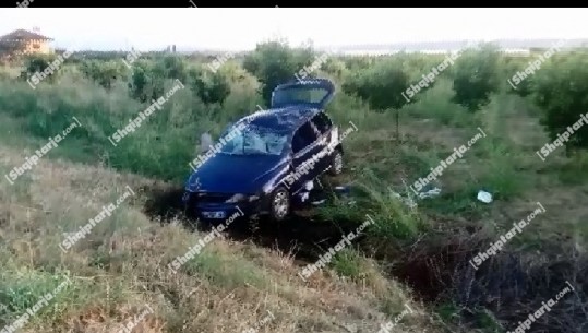 Makina merr flakë në ecje dhe del nga rruga në autostradën Rrogozhinë-Lushnjë, plagosen babë e bir