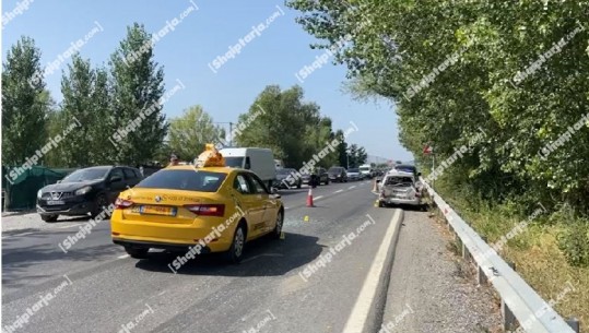 Përplasen dy makina në aksin Lezhë-Milot, plagoset një pasagjer, niset me urgjencë në spital