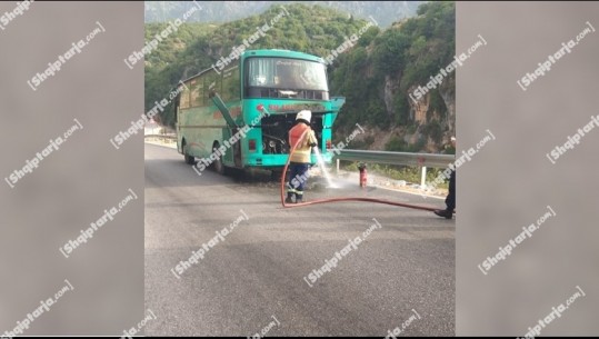 Një autobus me pushues nga Kosova merr flakë në Himarë, zjarrfikësja ndërhyn në kohë