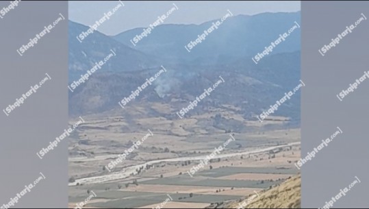 Situata kritike në fshatin Radat të Dropullit, flakët hyjnë në zonën e banuar, 3 zjarrfikëse në vendngjarje