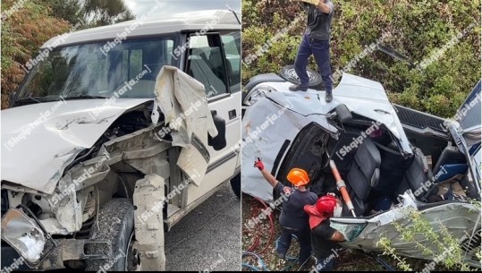 Aksident tragjik në Qafë-Muzinë/ 22-vjeçarja me ‘Land Rover’ i pret rrugën, furgoni përfundon në greminë, vdesin 4 pasagjerë dhe shoferi! 4 të plagosur (VIDEO)