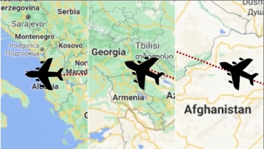 VIDEO/Itinerari i afganëve drejt Shqipërisë! Avioni u nis nga Kabuli, u ndal tranzit në Gjeorgji