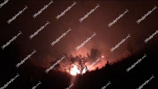 Himarë/ Fshatin Pilur nën 'pushtetin' e flakëve prej orës 9 të mëngjesit! 15 zjarrfikës në terren për vënien nën kontroll të zjarrit
