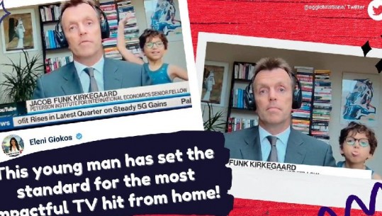 Kërcen dhe nxjerr gjuhën, djaloshi merr vëmendjen gjatë raportimit live të babait të tij (VIDEO)