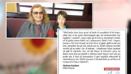 Thirrje të rinjve që refuzojnë të vaksinohen, Helena Kadare: Njësoj si t’i thuash jetës jo, në favor të mosqenies! Çfarë na duhet jeta pa nipërit e mbesat tona?