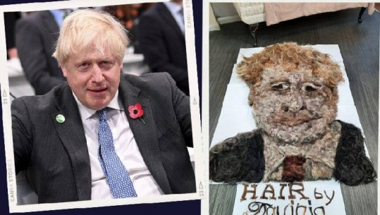  Mblodhi flokët e prera nga parukieria dhe i përdori, gruaja krijoi portretin e kryeministrit britanik, Boris Johnson 