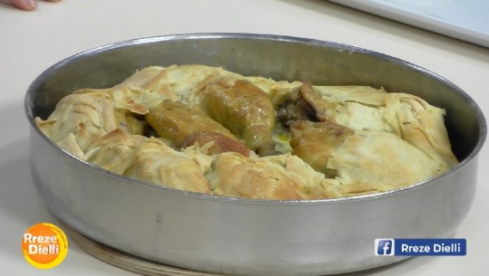 Gatime nga zonja Albana, Byrek me mish pule dhe oriz/Tradita Çame