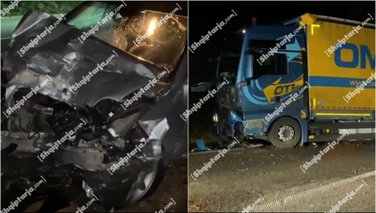 Aksident në aksin Librazhd-Prrenjas, kamioni bën copash Benz-in! 2 persona të plagosur rëndë dërgohen në spital(FOTO+VIDEO)