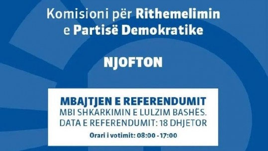 Me logon e re, PD e Berishës nxjerr njoftimin për mbajtjen e referendumit për shkarkimin e Bashës! Paloka: Data 18, koha të vendosin demokratët