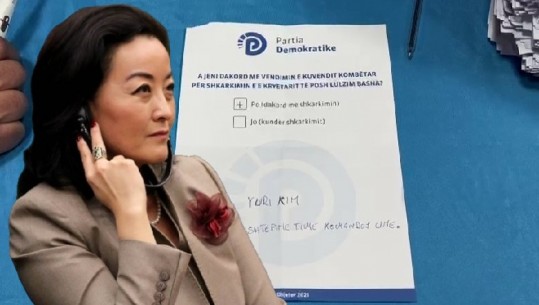 VIDEOLAJM/ Demokrati mesazh Yuri Kim në fletën e votimit të referendumit: Në shtëpinë time komandoj unë