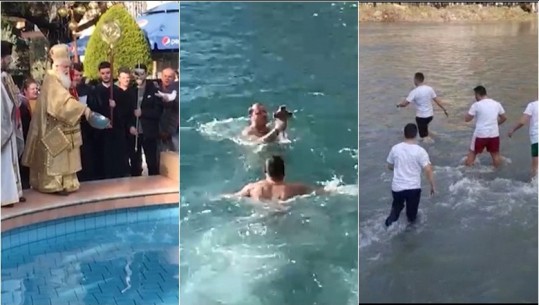 Festohet Dita e Ujit të Bekuar, ortodoksët në të gjithë vendin kryejnë ritin e hedhjes së kryqit në ujë! Në Fier i riu fiton për të 7-in vit radhazi (VIDEO)