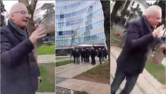 VIDEO/ Jo vetëm Bejkon, militantët e Sali Berishës rrethuan edhe Ferdinand Xhaferrin gjatë protestës së 8 janarit: Turp, ça demokrati je ti që mbështet Bashën