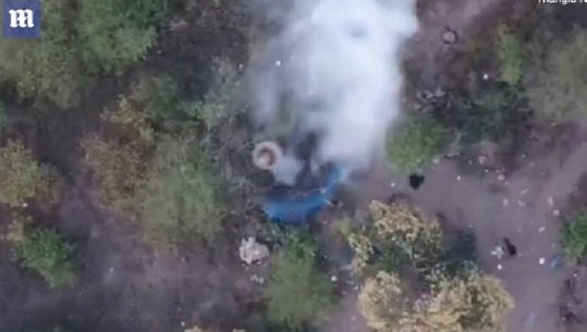 VIDEOLAJM/ Pamje dramatike, meksikanët vrapojnë të tmerruar për të shpëtuar kokën teksa karteli i drogës hedh eksplozivë me dronë në drejtim të tyre