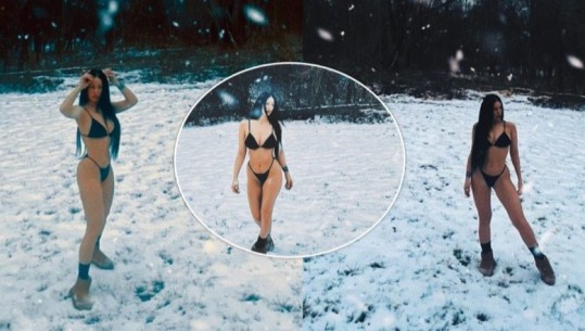 Flaka Krelani sfidon temperaturat e ulëta, pozon me bikini në mes të dëborë