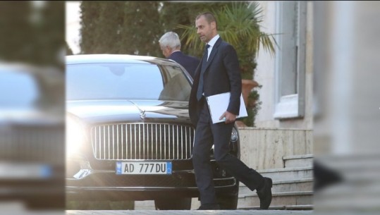 Presidenti i UEFA-s shkon me makinën 200.000 euro të Armand Dukës në kryeministri për të takuar Ramën (FOTO)