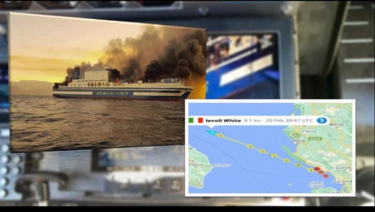 U evidentua nga avioni, anija italiane pastron ndotjen që la pas anija e djegur 'Euroferry Olimpia' në ujërat tonë territoriale