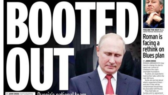 Rusia 'karton të kuq' për çdo aktivitet sportiv ndërkombëtar, mediat shpërthejnë kundër Putinit