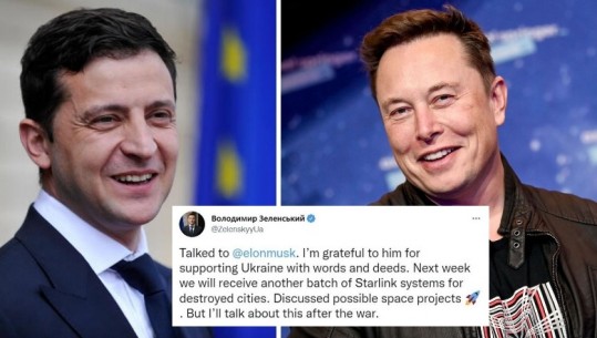 Presidenti Zelenskyy bisedë me CEO-n e SpaceX, Elon Musk internet falas për ukrainasit