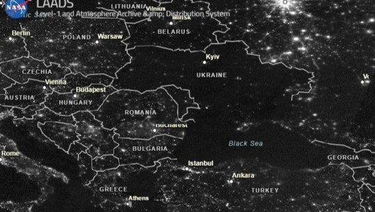 Sulmi rus, Ukraina po errësohet çdo ditë! Territori ukrainas nga 'sytë' e NASA-s