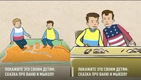 Propaganda e Putin, film vizatimor për të indoktrinuar fëmijët e Rusisë: Shoku nga Ukraina na tradhtoi e iku me amerikanët (VIDEO)
