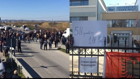 Protestë kundër rritjes së çmimit të naftës në Korçë! Mes turmës edhe deputetët e Berishës, përplasen me policinë! Fermerët në Lushnjë bllokojnë rrugën për disa minuta