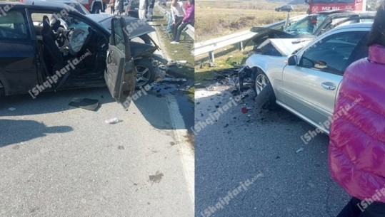 Aksident i rëndë në Gjirokastër mes dy automjeteve, 6 të plagosur nga përplasja e fortë 