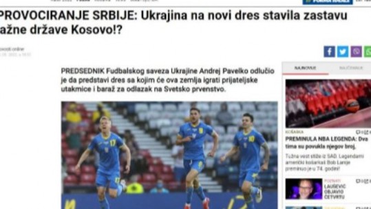 Flamuri i Kosovës në fanellën e kombëtares ukrainase, mediat serbe: Provokim ndaj Serbisë