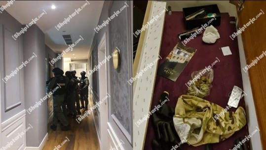 FOTO EKSKLUZIVE/ DOSJA 'Plumbi i Artë', kallashnikov, kanabis dhe doreza, çfarë gjeti policia në hotelin e Ervis Martinajt, në operacionin për arrestimin e tij
