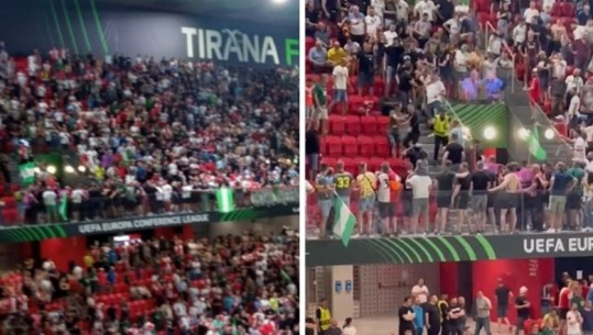 VIDEO/ Sherr në stadium, tifozët e Romës ngatërrojnë sektor, përfundojnë te holandezët