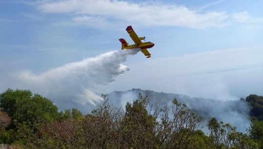 Ishulli i Sazanit 4 ditë nën 'pushtetin' e flakëve, Ministria e Mbrojtjes: Greqia sjell avionin 'bombardues të ujit'! Neutralizohen vatrat e zjarrit
