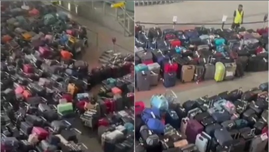 Problemi teknik shkakton kaos me valixhet në aeroportin Heathrow në Angli, qindra bagazhe mbushin terminalin