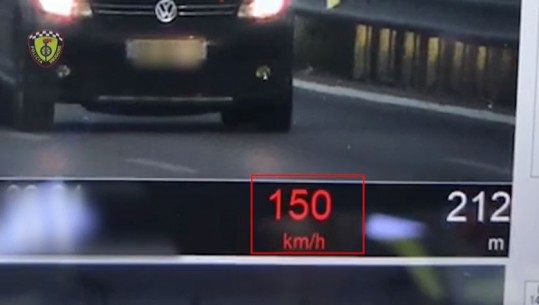 Lëviznin me shpejtësi mbi 150 km/h, ndëshkohen 221 shoferë! Gjobiten me 15 mijë deri në 50 mijë lekë dhe u zbriten pikë nga patentat
