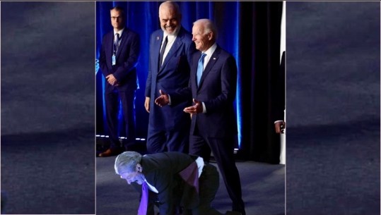 FOTO/ Takimi i Ramës me Biden në samitin e NATO-s, u ‘bashkohet’ edhe Berisha, por s’e mbajnë këmbët