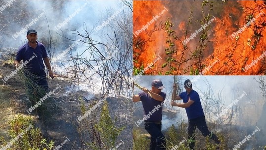 Vlorë/ Zjarri në fshatin Cerkovinë, flakët vihen nën kontroll