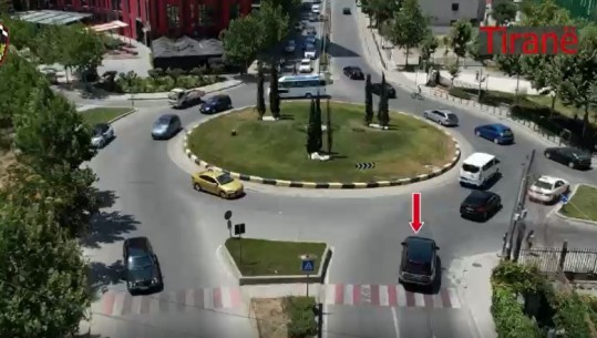 Në rrethrrotullim pa ndezur sinjalin, droni ‘kap mat’ shoferët në Tiranë! Gjobiten deri në 8 mijë lekë (VIDEO)