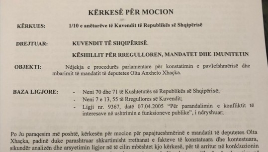 PD ‘në garë’ edhe për mandatin e Xhaçkës, deputetët e Berishës dorëzojnë tjetër kërkesë për heqjen e mandatit