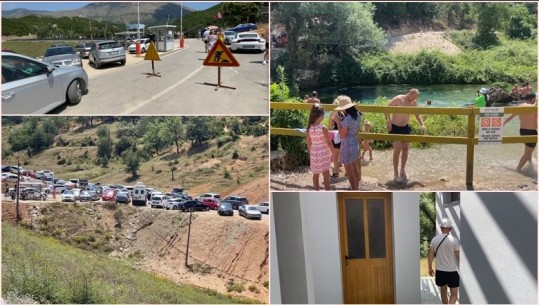 Vëzhgimi i Report Tv/ 105 mln lekë investime, 'Syri i Kaltër' s'ka ende parkim dhe tualetet janë pa ujë! Pa zgjidhje për transportin, vizitorët ecin 2 km