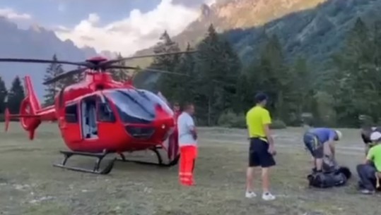 Dalin pamjet/ Momenti kur helikopteri transporton trupin e pajetë të turistit serb që vdiq në Valbonë