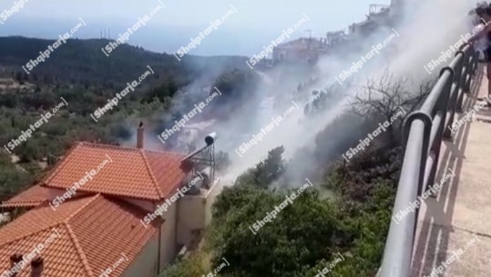 Zjarr në fshatin Vuno të Himarës, rrezikohen banesat  (VIDEO)
