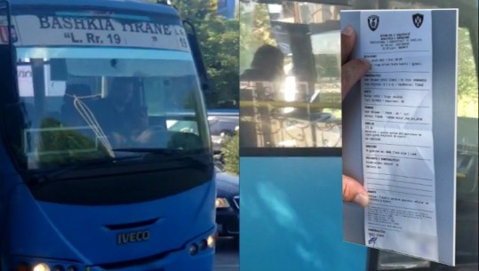 Kapet 'mat' shoferi i urbanit, drejton autobusin me telefon në dorë! Gjobitet me 8000 lekë