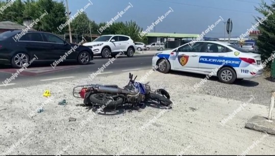 Tjetër aksident në Lezhë, Makina përplas motoçikletën, plagoset një person (VIDEO)