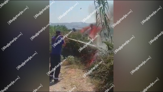 Zjarr në fshatin Mekat të Vlorës, dyshohet i qëllimshëm (VIDEO)