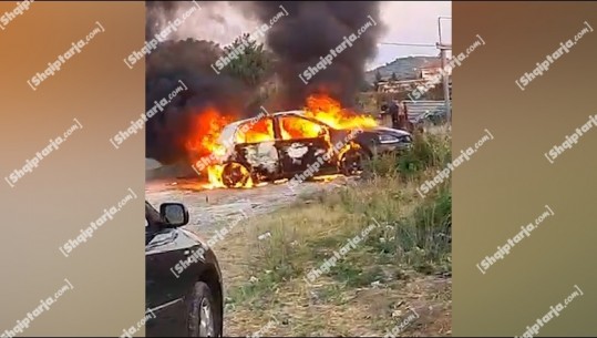 Shpërthen në flakë makina në aksin Rrogozhinë-Çermë, plagosen rëndë dy nga katër të rinj! (EMRAT+VIDEO)