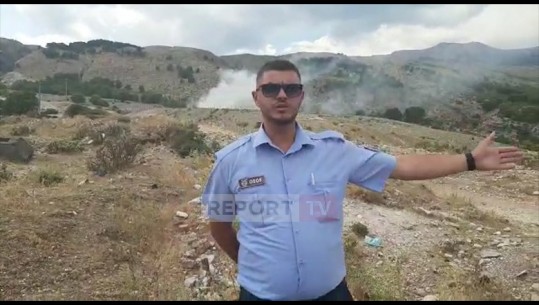 Bashkia në Gjirokastër i vë flakën plehrave në vendgrumbullim, punonjësit nuk lejojnë Report Tv të filmojnë pamjet