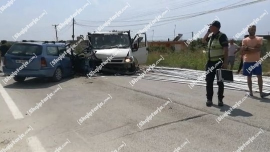 Kamionçina përplas automjetin në Divjakë, në gjendje të rëndë shëndetësore drejtuesja e makinës (VIDEO)
