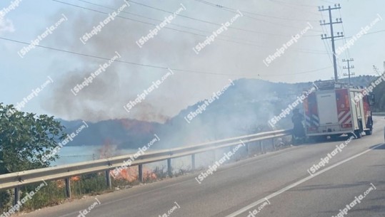 Dy vatra zjarri në Sarandë! Në malin e Sopotit ndërhyn helikopteri për shuarjen e flakëve