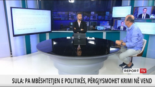 Situata me rendin në vend/ Sula në Report Tv: Deputetët të djathtë e të majtë të lidhur me krimin, nëse s'do kishte mbështetje politike do ishte përgjysmuar