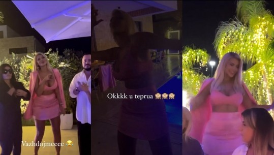 E veshur me rozë, Luana Vjollca publikon video nga festa 'e çmendur' e ditëlindjes