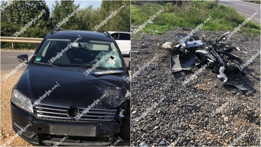 Aksident në Lezhë! Makina përplas motorin, plagoset 23-vjeçari! Dërgohet te Trauma