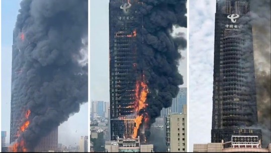 Zjarr masiv në një ndërtesë të lartë në Kinë, nuk dihet ende numri i viktimave (VIDEO)